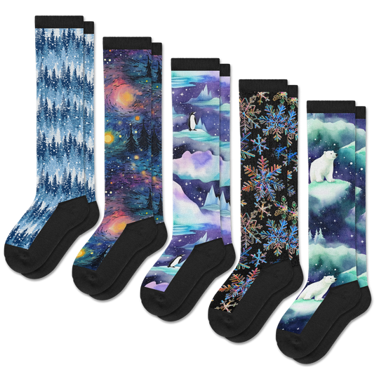 Arctic Aurora EasyStretch™ Socks 5-Pack Bundle