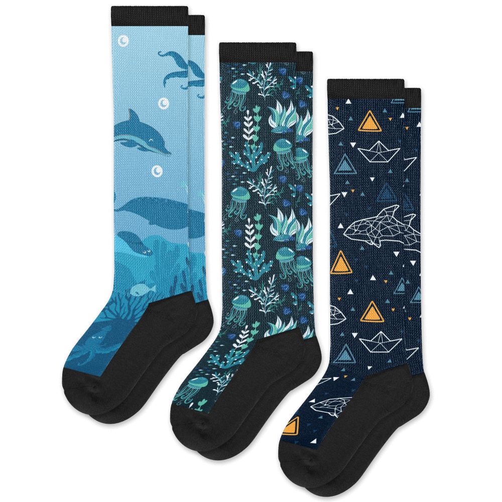 Marine EasyStretch™ Socks 3-Pack Bundle From Viasox Flat View