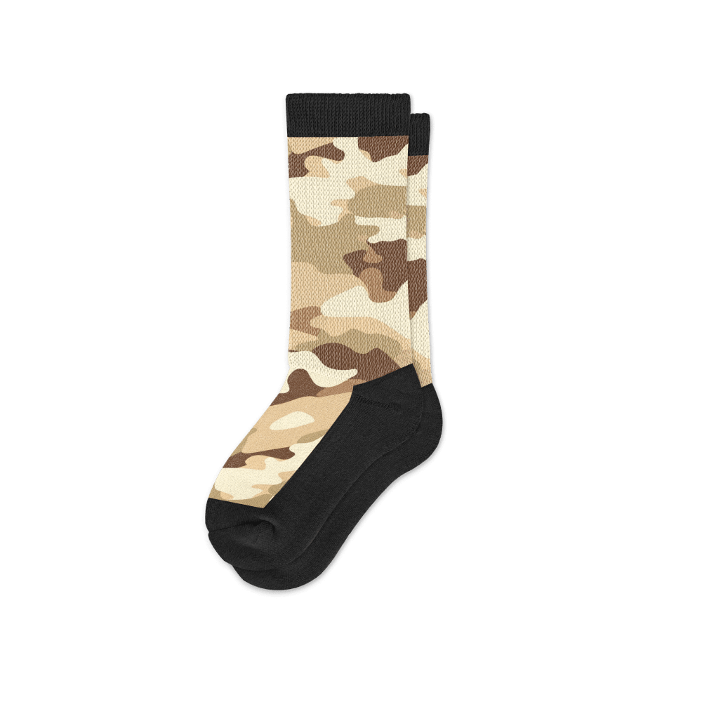 Viasox Desert Camo EasyStretch™ Socks Crew Cut Flat View