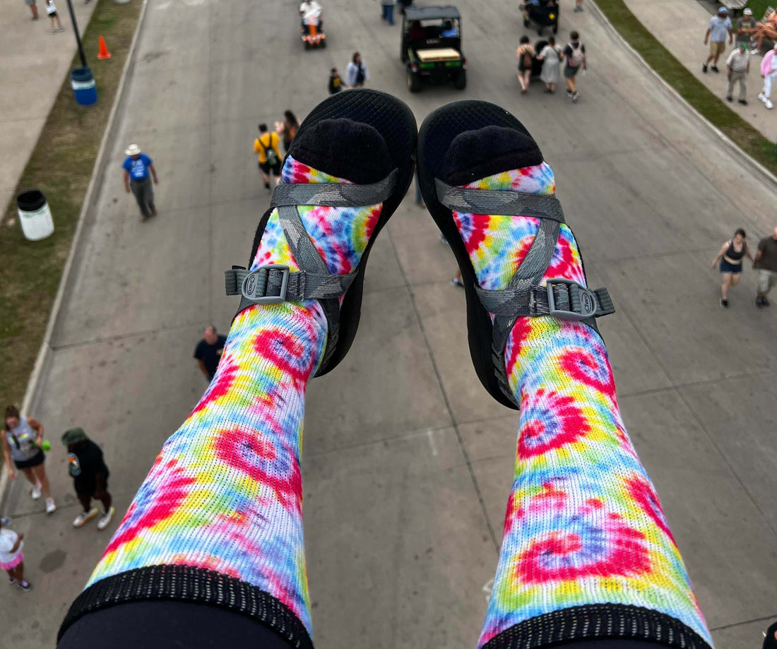 Tie-dye diabetic socks