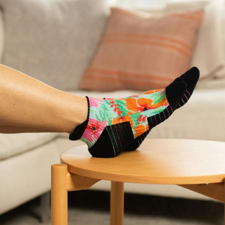 Tropical Hibiscus Ankle Compression Socks