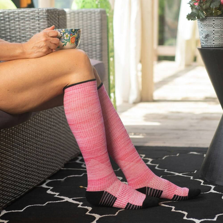 Heather Red Compression Socks