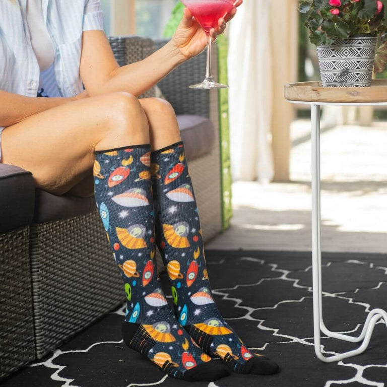 Alien Invasion Compression Socks