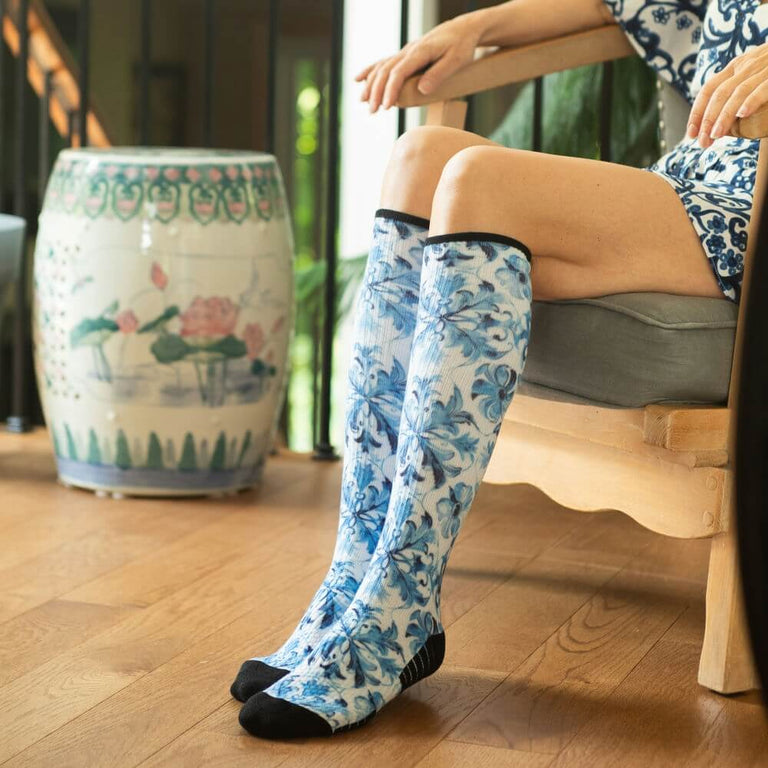 Blue Beauty Compression Socks