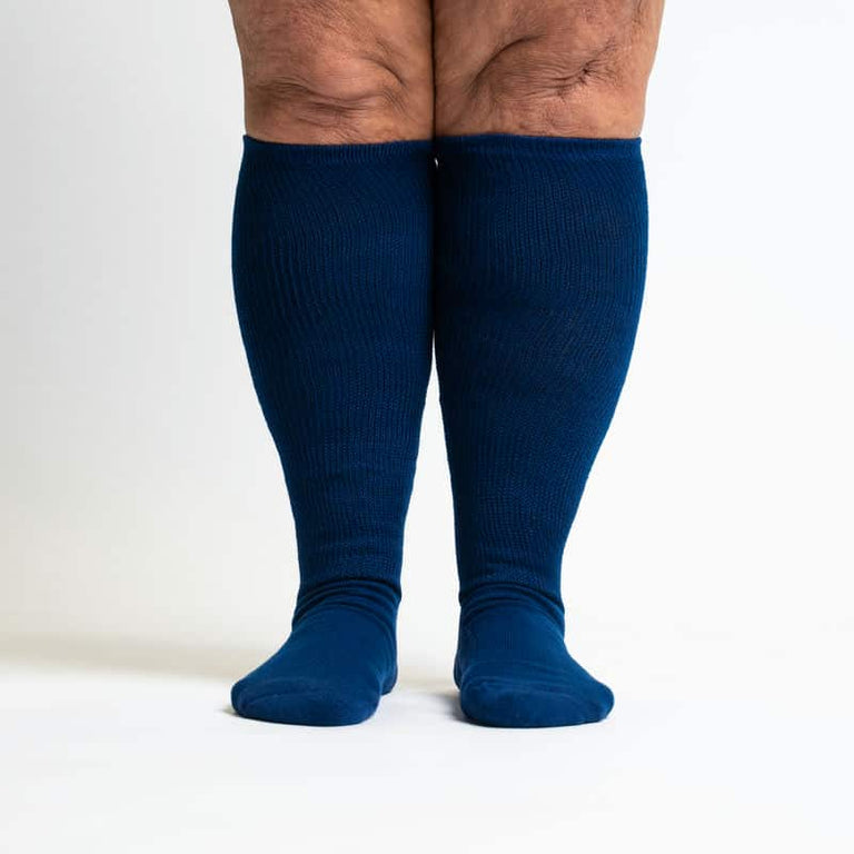 Viasox Navy Blue EasyStretch™ Socks Front View