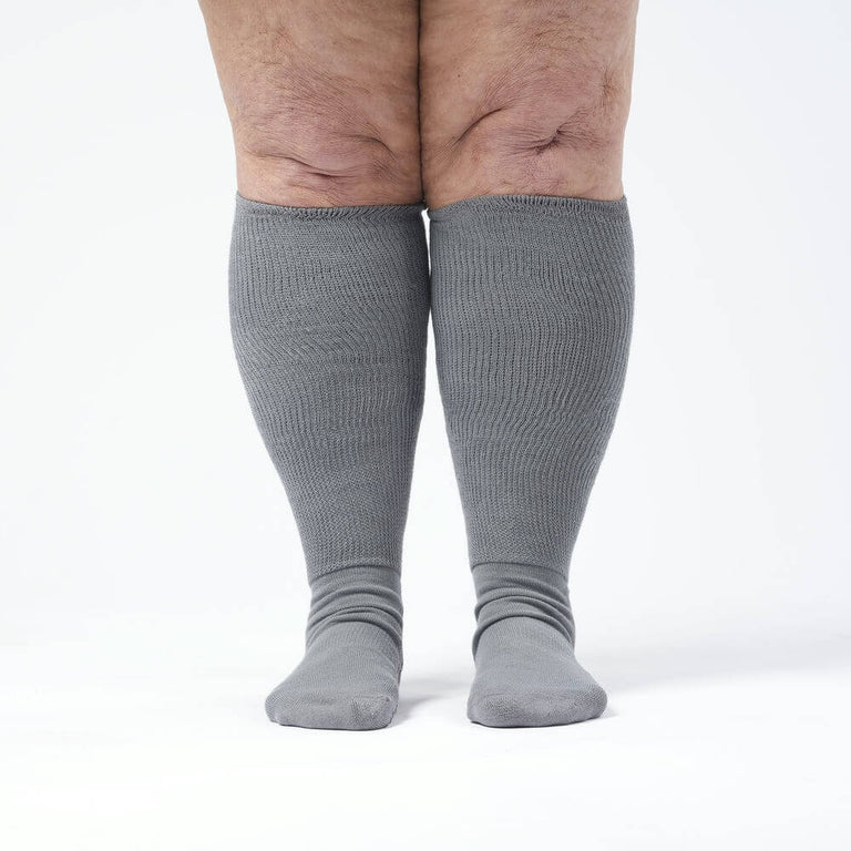 Gray EasyStretch™ Gripper Socks
