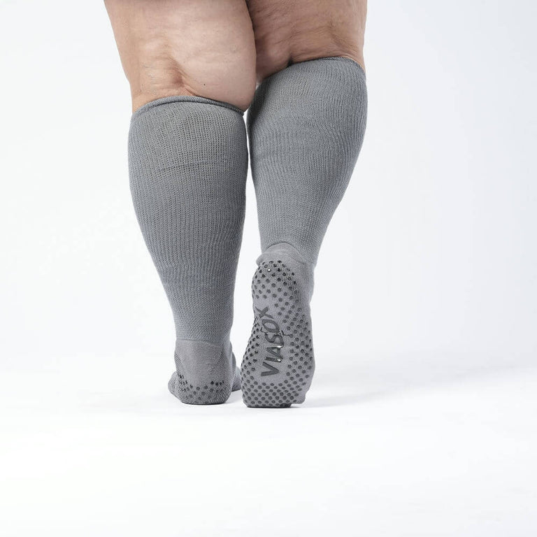 Gray EasyStretch™ Gripper Socks