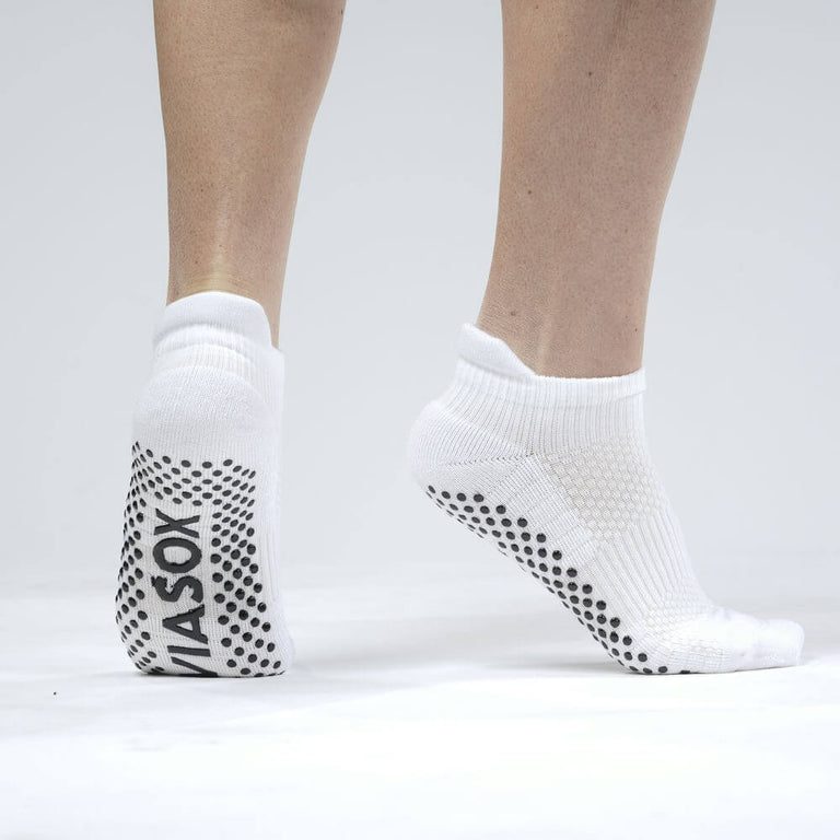 White Ankle Compression Gripper Socks