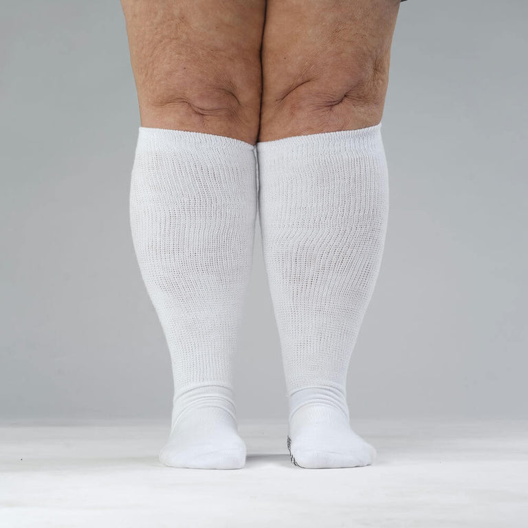 White EasyStretch™ Gripper Socks