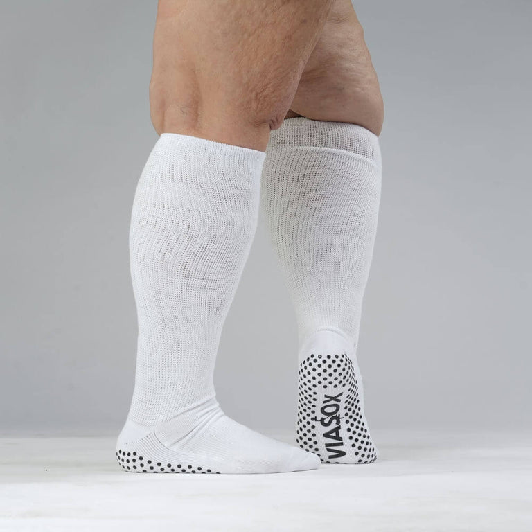 White EasyStretch™ Gripper Socks