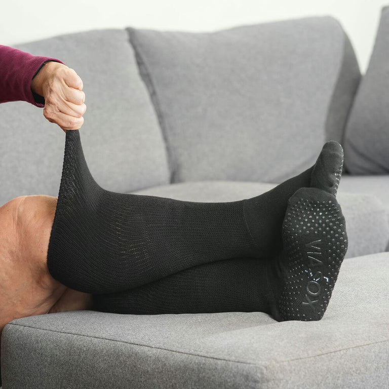 Black EasyStretch™ Gripper Socks