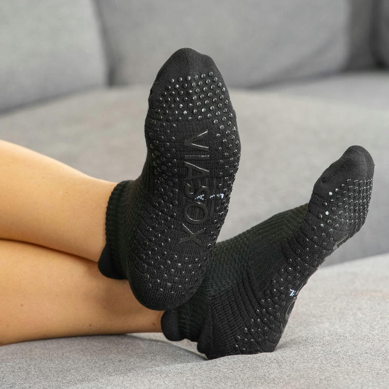 Black Ankle Compression Gripper Socks