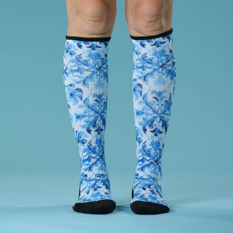 Blue Beauty Compression Socks