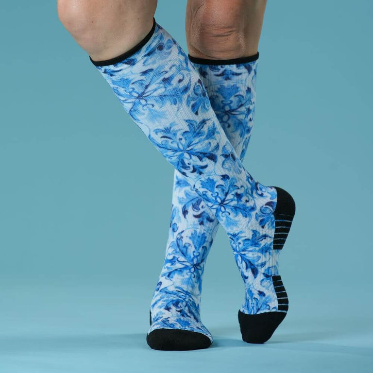 Blue Beauty Compression Socks