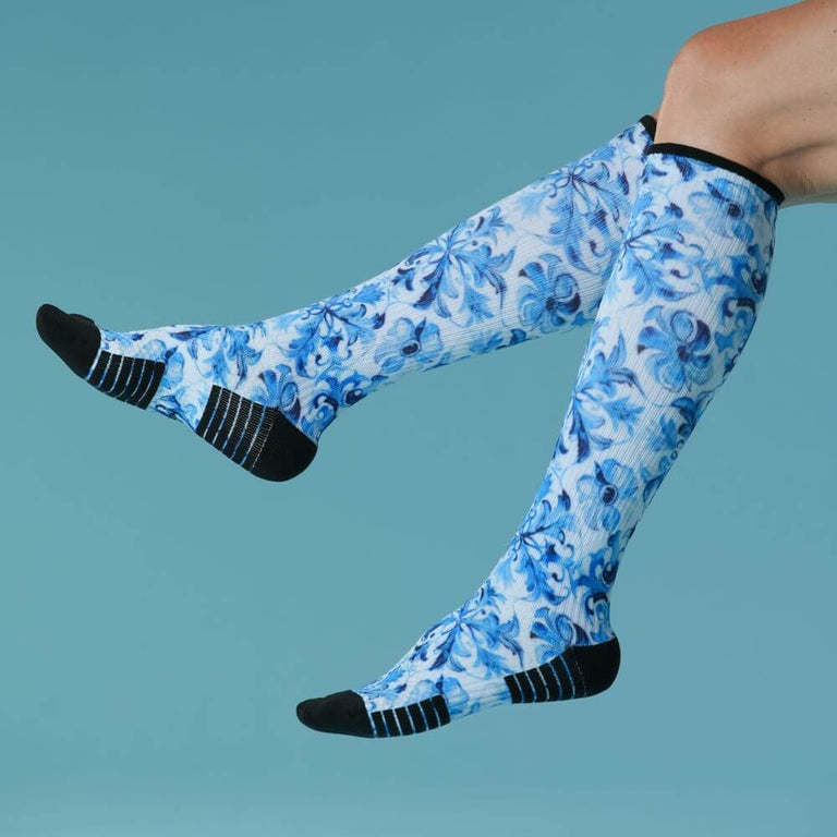 Blue Beauty Compression Socks