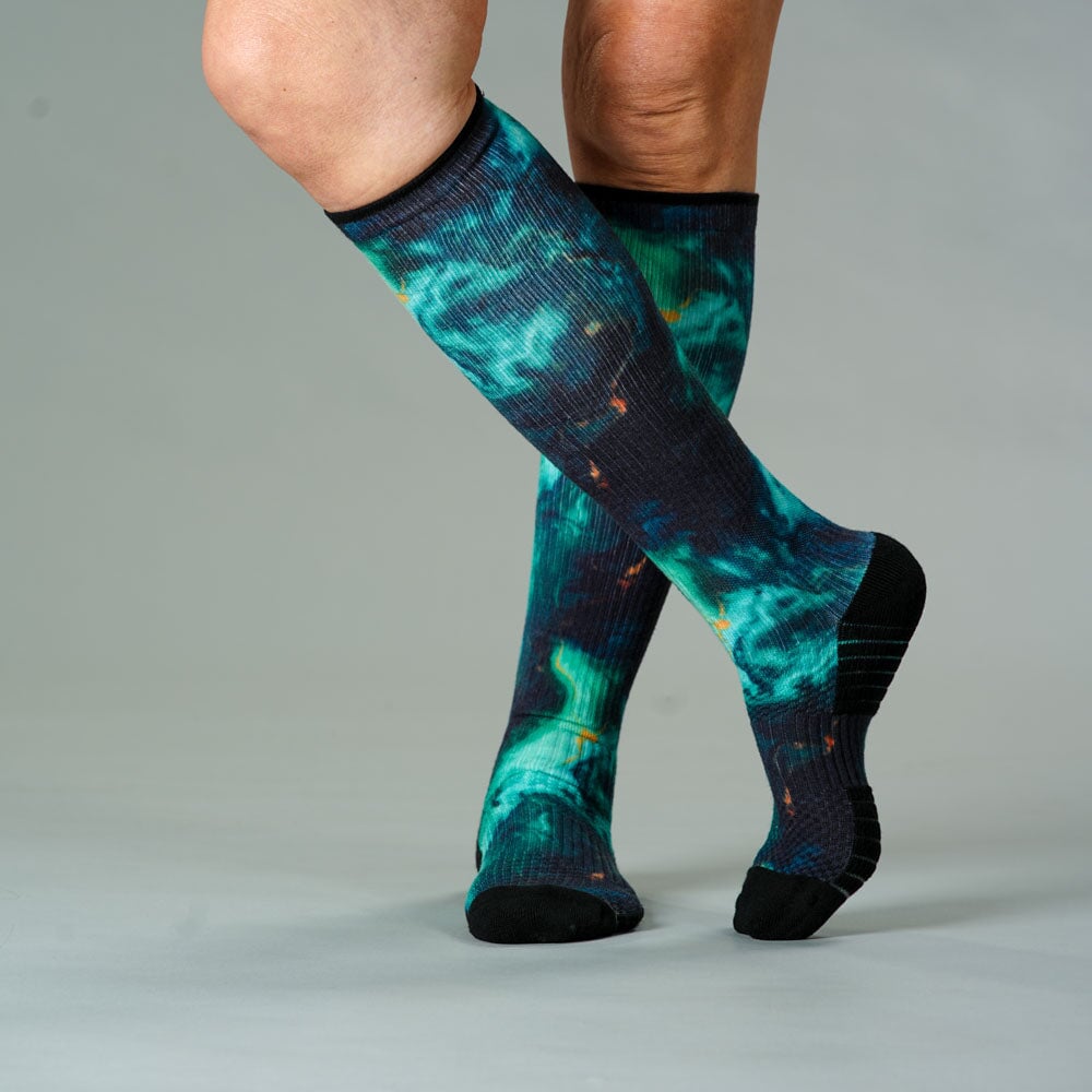 Viasox Malachite Compression Socks stretched display