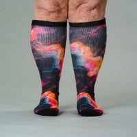 Viasox Midnight Lava EasyStretch Socks stretched display