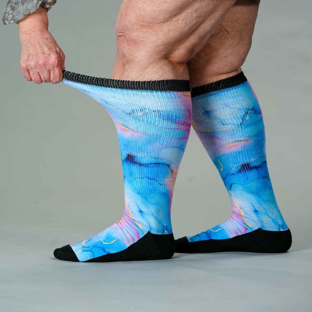 Viasox Pastel Marble EasyStretch Socks detail close-up