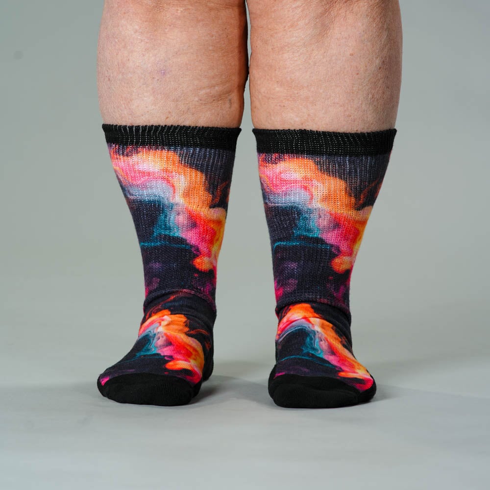 Viasox Midnight Lava EasyStretch Socks pair displayed