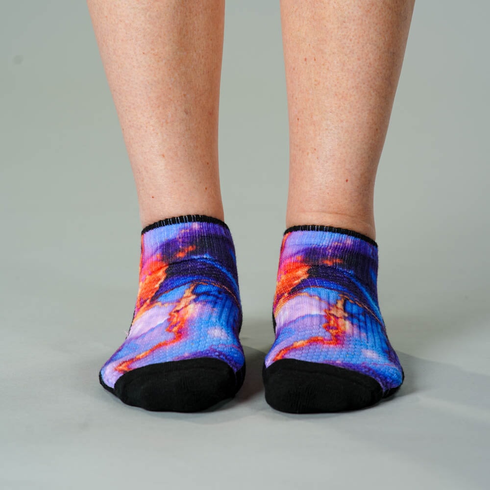 Viasox Golden Lavender Ankle Compression Socks side view