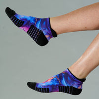 Viasox Golden Lavender Ankle Compression Socks detail close-up