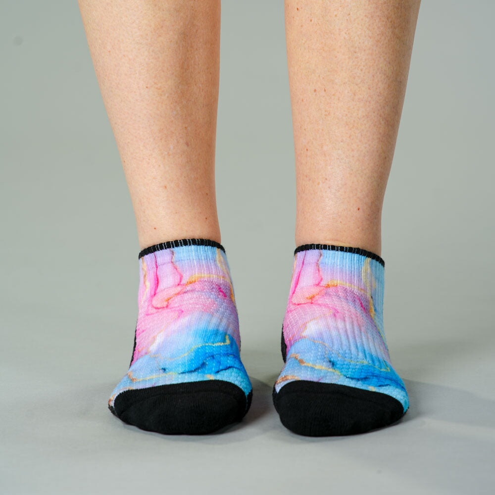 Viasox Pastel Marble Ankle Compression Socks side view
