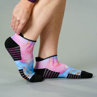 Viasox Pastel Marble Ankle Compression Socks stretched display