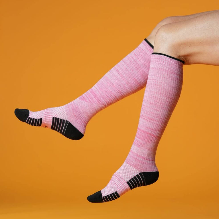 Heather Red Compression Socks