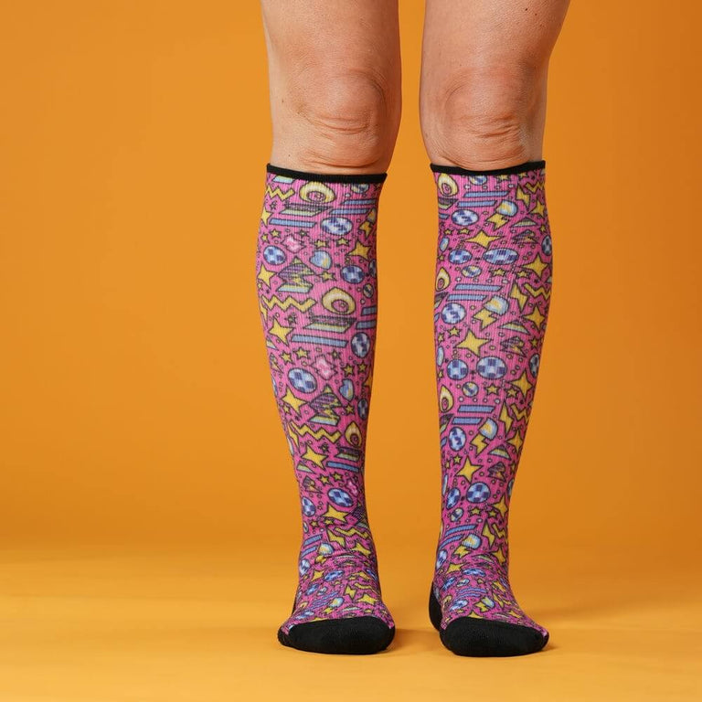 Pink Disco Compression Socks