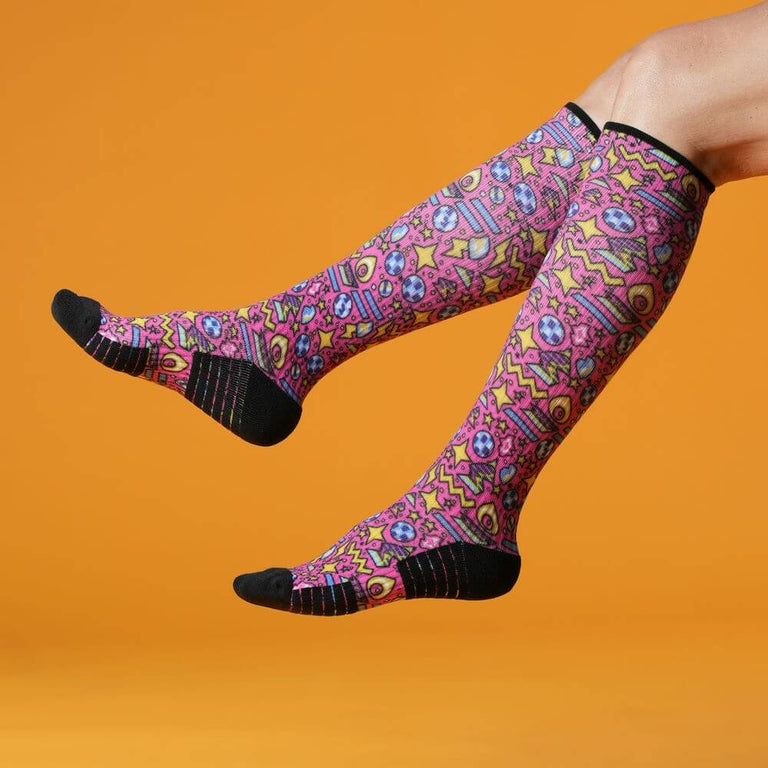 Pink Disco Compression Socks