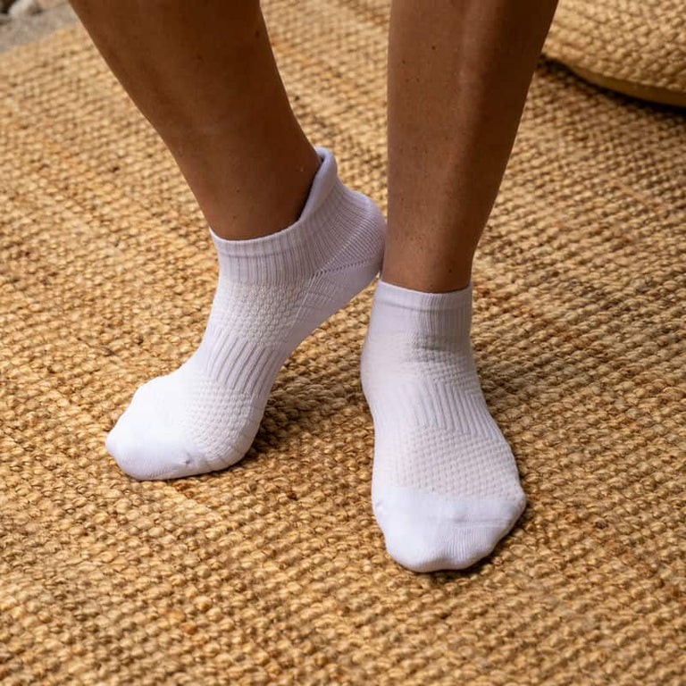 White Ankle Compression Socks 5-Pack Bundle