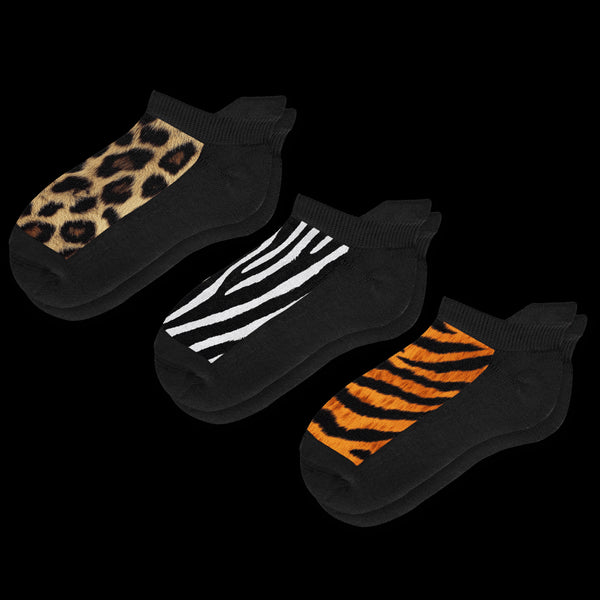 Animal Print Ankle Socks 3-Pack Bundle