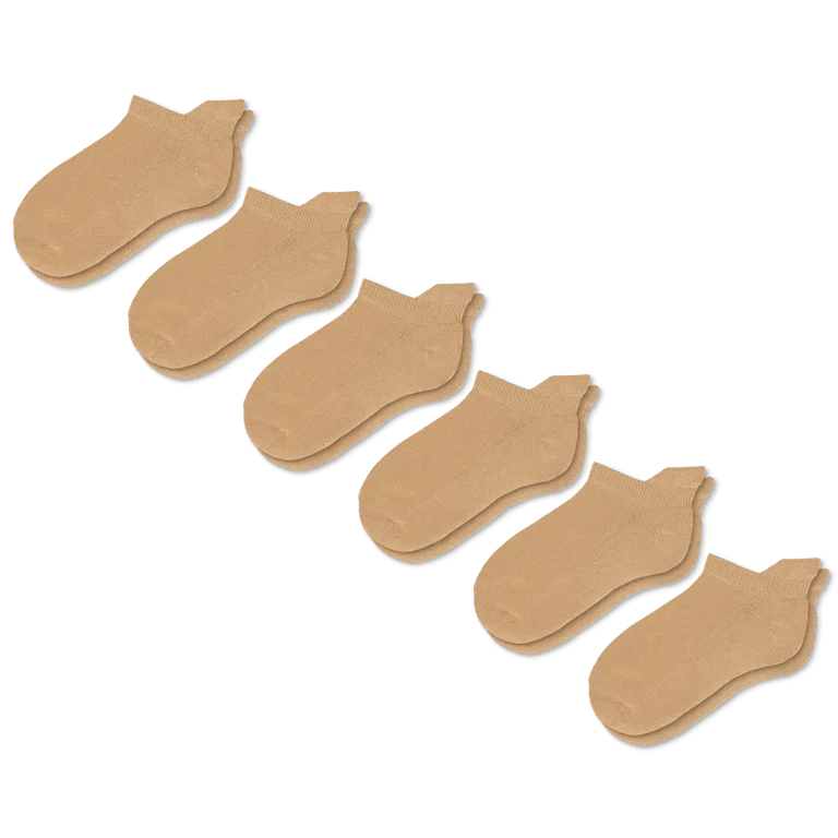 Tan Ankle Socks Bundle 6-Pack