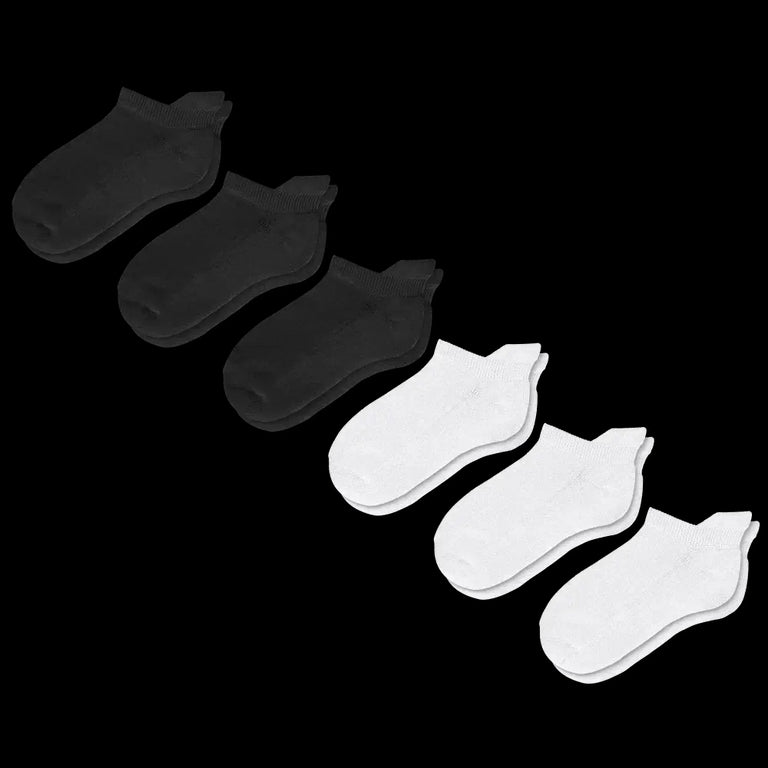 Black & White 6 pairs diabetic ankle socks