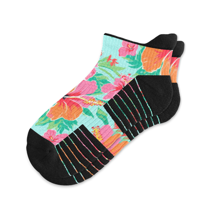 Tropical Hibiscus Ankle Compression Socks