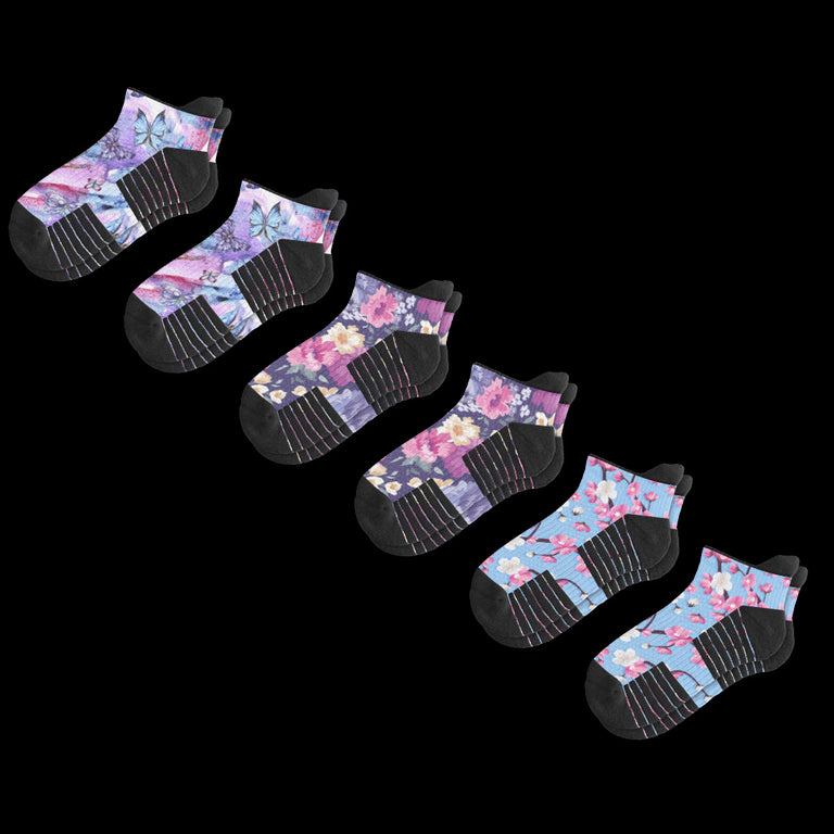 Perfect Petals Ankle Compression Socks Bundle 6-Pack