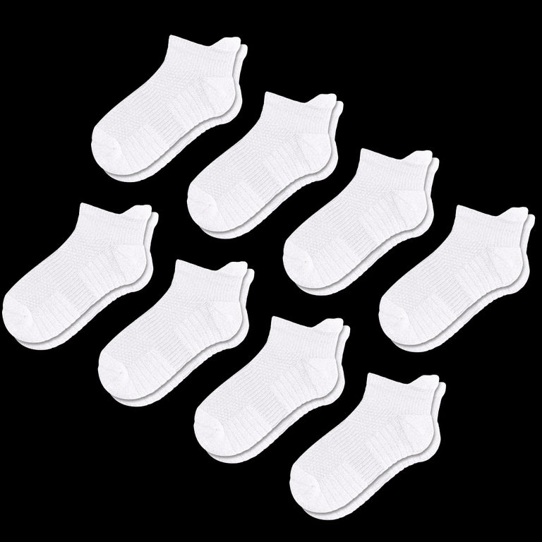 White Ankle Compression Socks Bundle 8-Pack