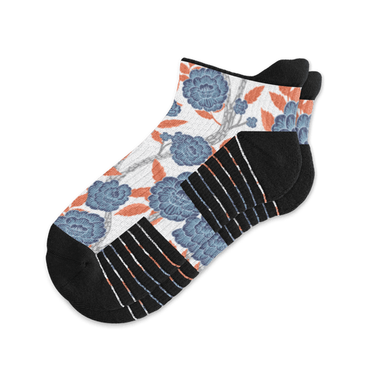 Blue Bloom Ankle Compression Socks