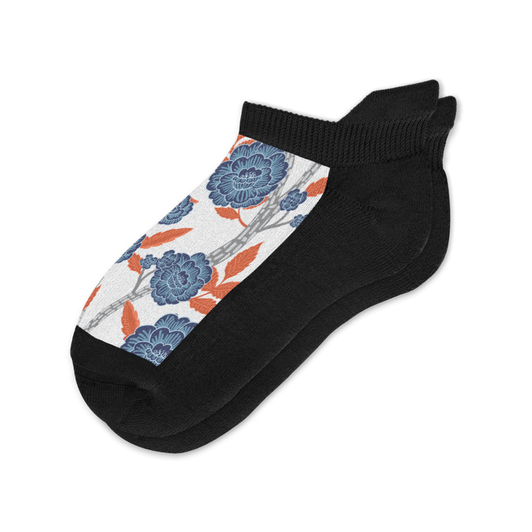 Blue Bloom Ankle Socks