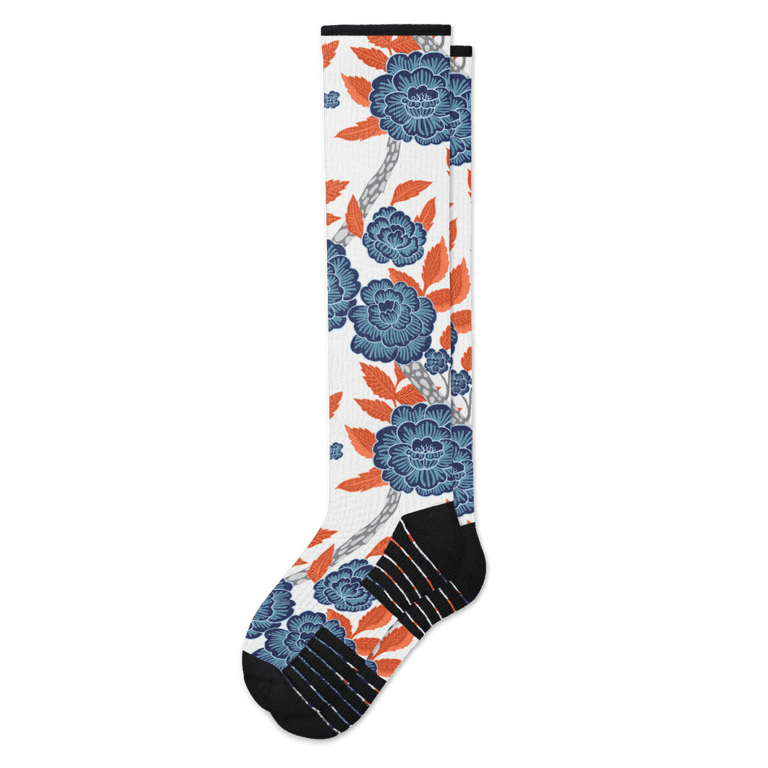 Blue Bloom Compression Socks