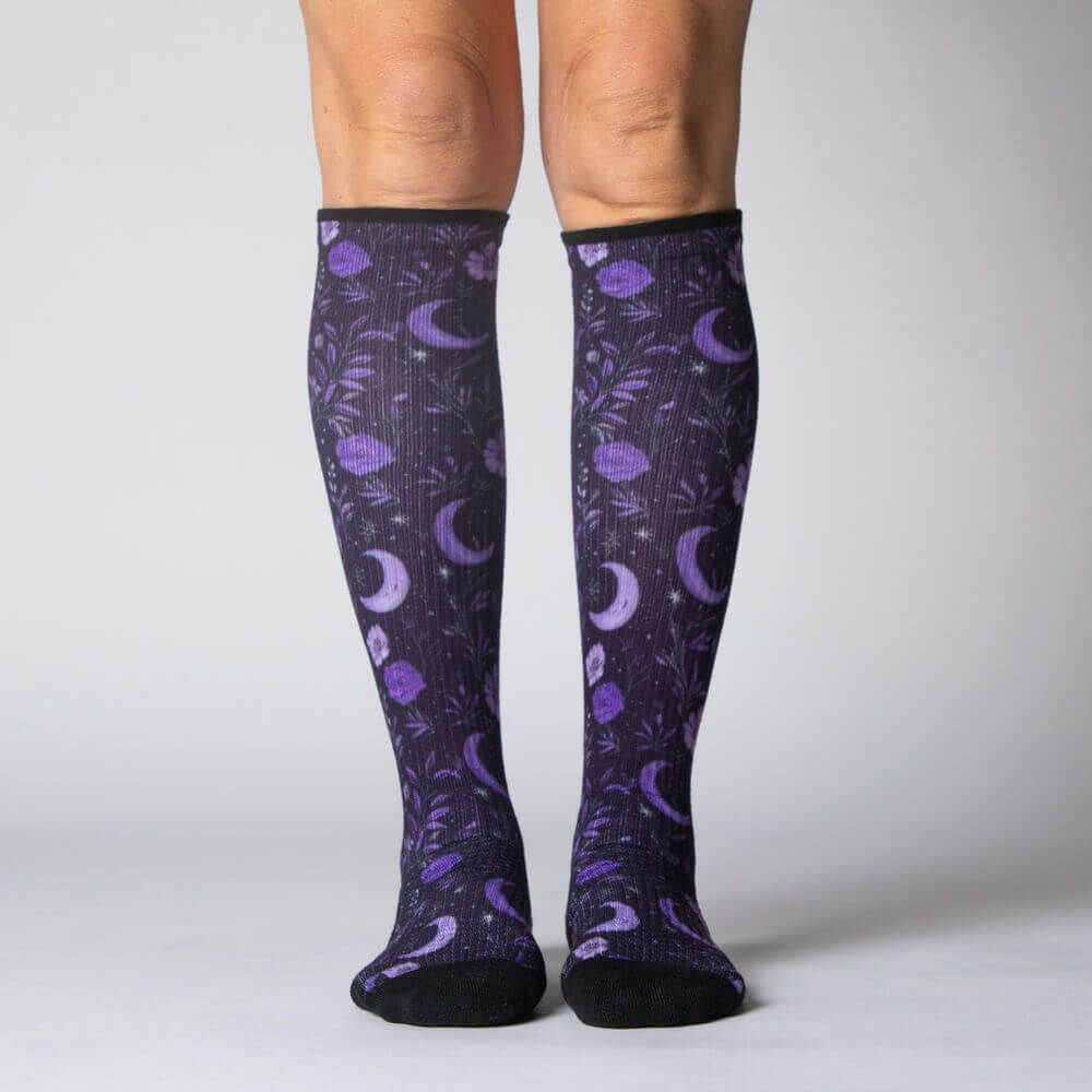 Purple Moon Compression Socks From Viasox Front View