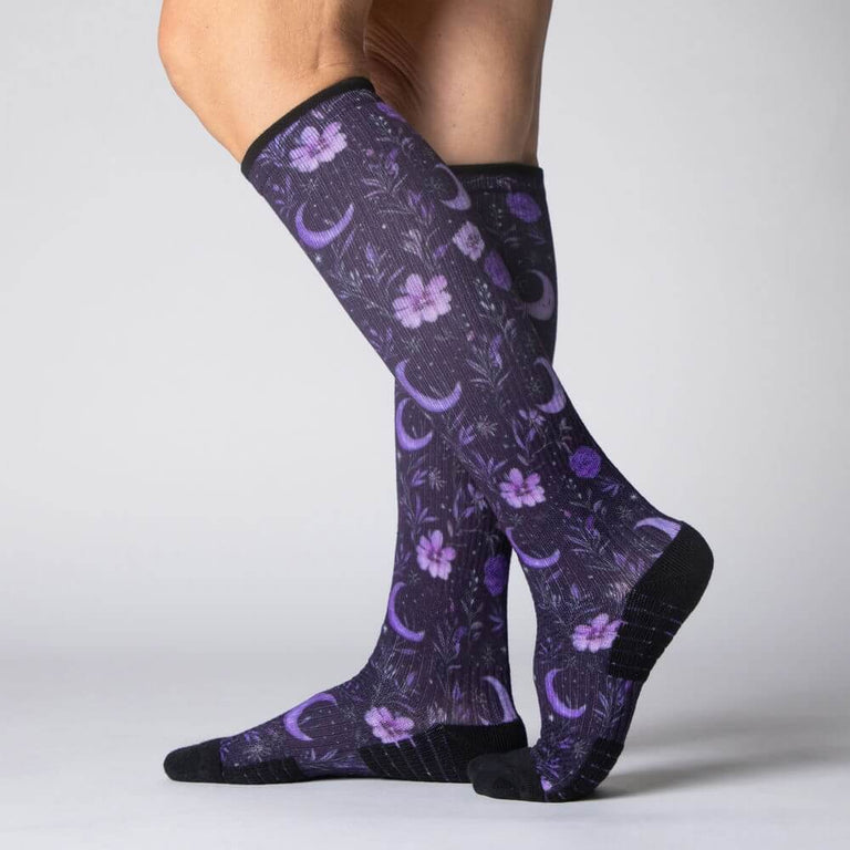 Purple Moon Compression Socks