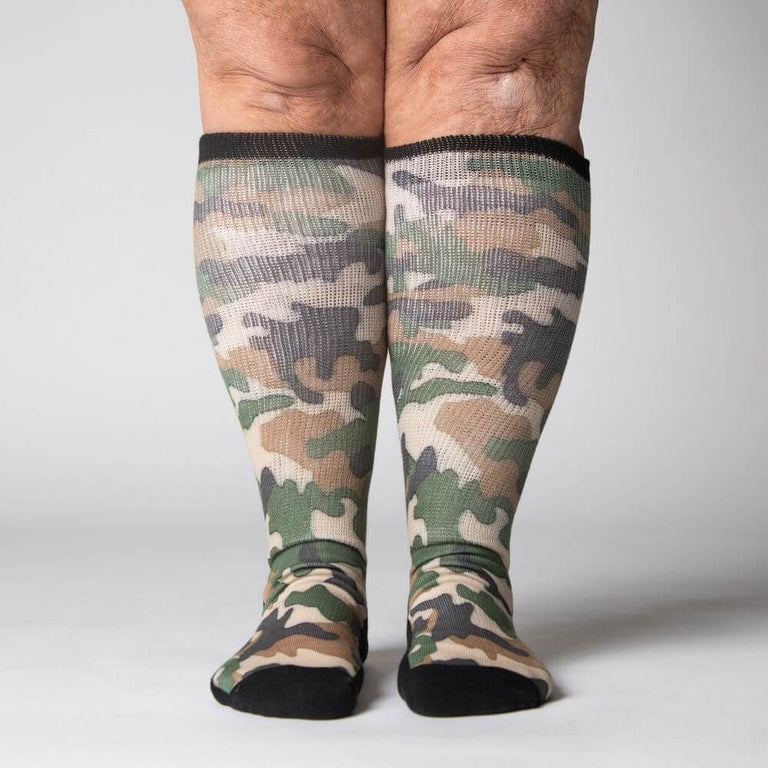 Army Camo Compression Socks From Viasox Front View