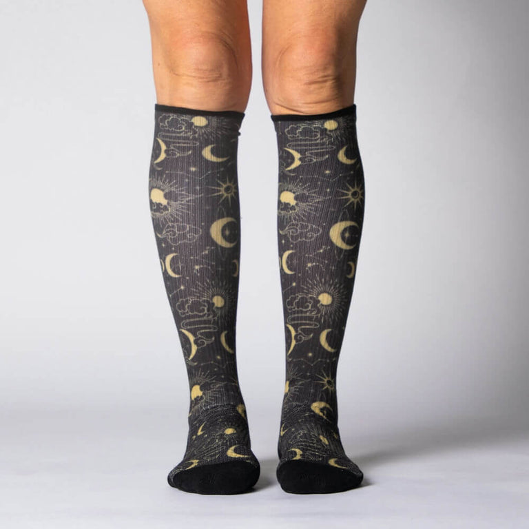 Star & Moon Compression Socks From Viasox Front View