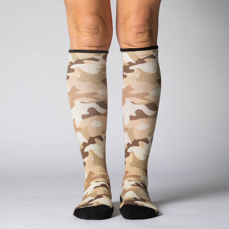 Desert Camo Compression Socks From Viasox Front View