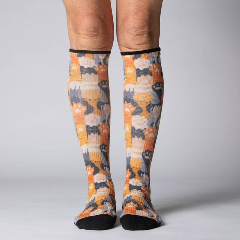 Cat Paws Compression Socks From Viasox Front View