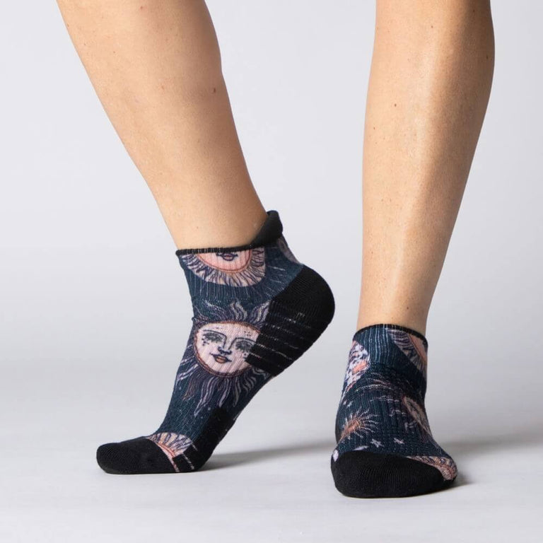 Celestial Moon Ankle Compression Socks From Viasox Side View