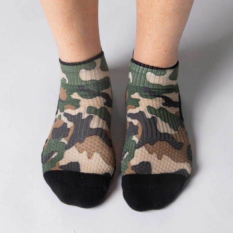 Army Camo Ankle Compression Socks From Viasox Front View