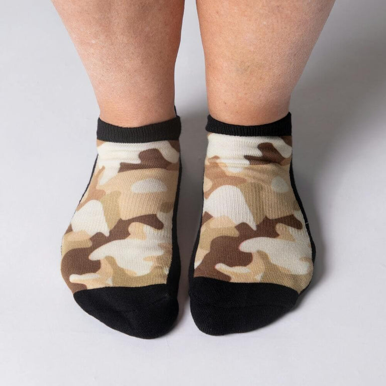 Army Ankle Socks 3-Pack Bundle From Viasox Front View Desert Camel