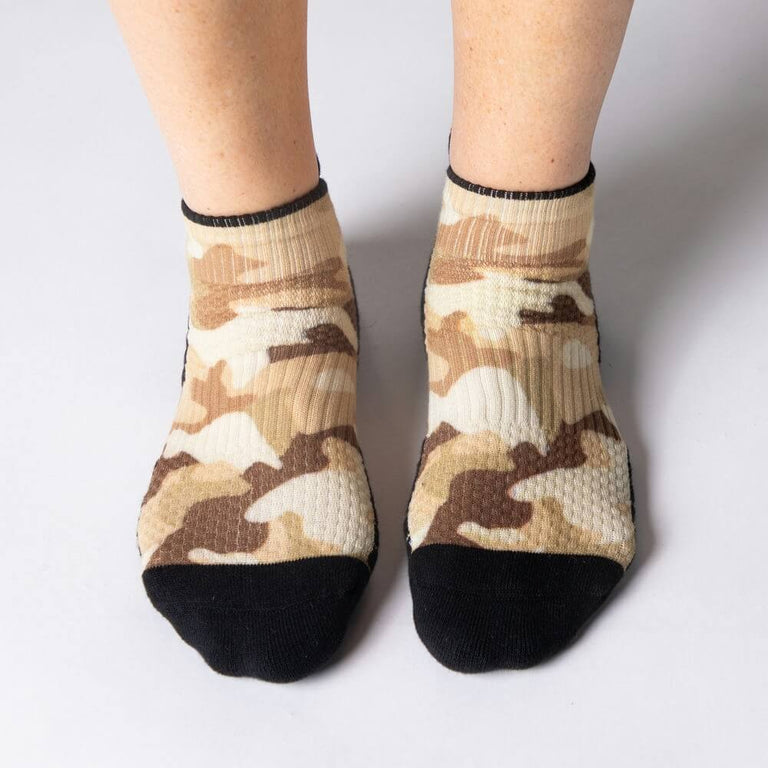 Desert Camo Ankle Compression Socks By Viasox Front View